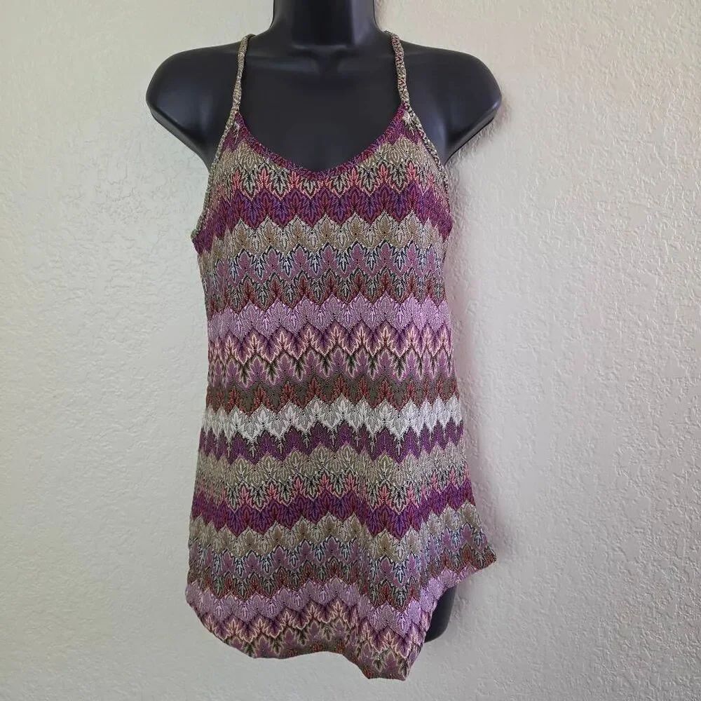 Angie Chevron Knit Racerback Tank Top